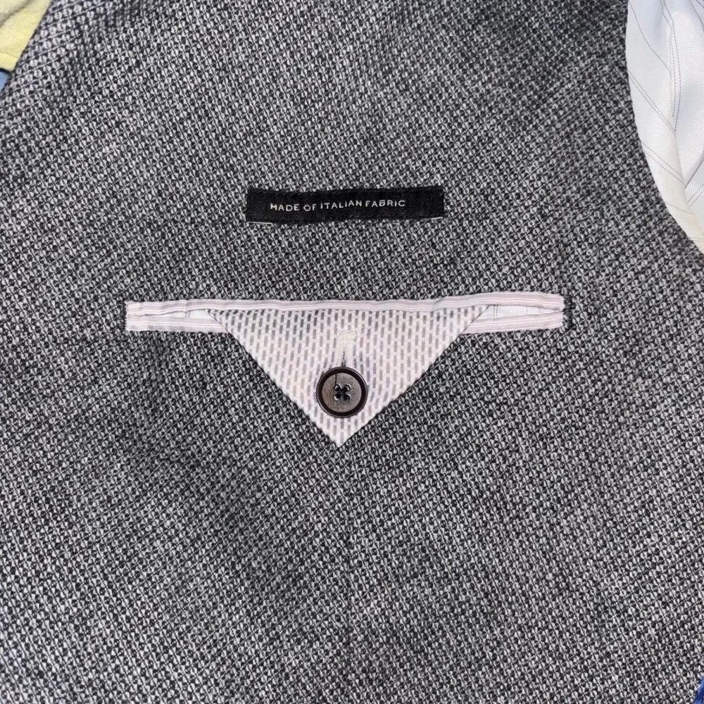 Banana Republic‎ | Mens 42 R |Gray Textured Slim Fit Blazer | Italian Fabric